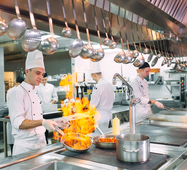 chefs in commercial kitchen representing finance of equipment offered at Causon Business Finance